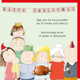 Rosie Made A Thing Christmas - Friends And Family Wine Bearable Card